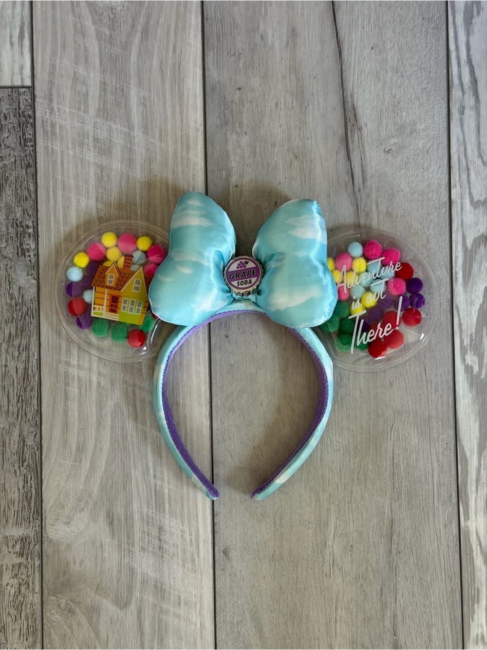 Disney Parks Pixar UP Grape Soda Cap Balloons Minnie Mouse Ears Headband
